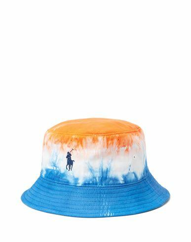 Polo Ralph Lauren Tie-dye Twill Bucket Hat Man Hat Orange Cotton Cover