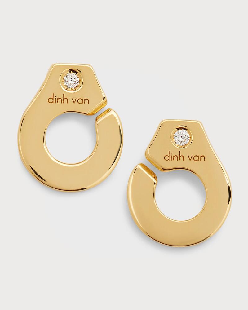 DINH VAN Yellow Gold Menottes R7.5 Stud Earrings with Single Diamonds Cover