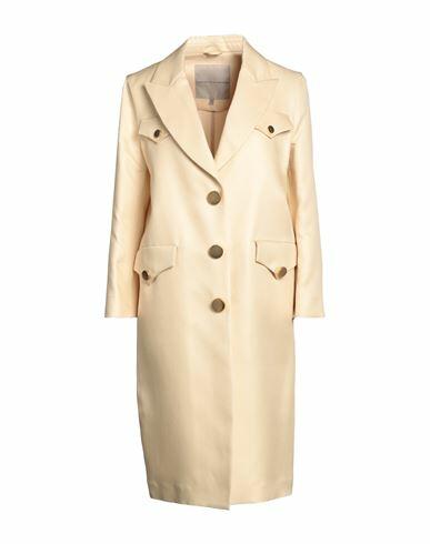 Ermanno Scervino Woman Overcoat & Trench Coat Beige Silk, Cotton Cover