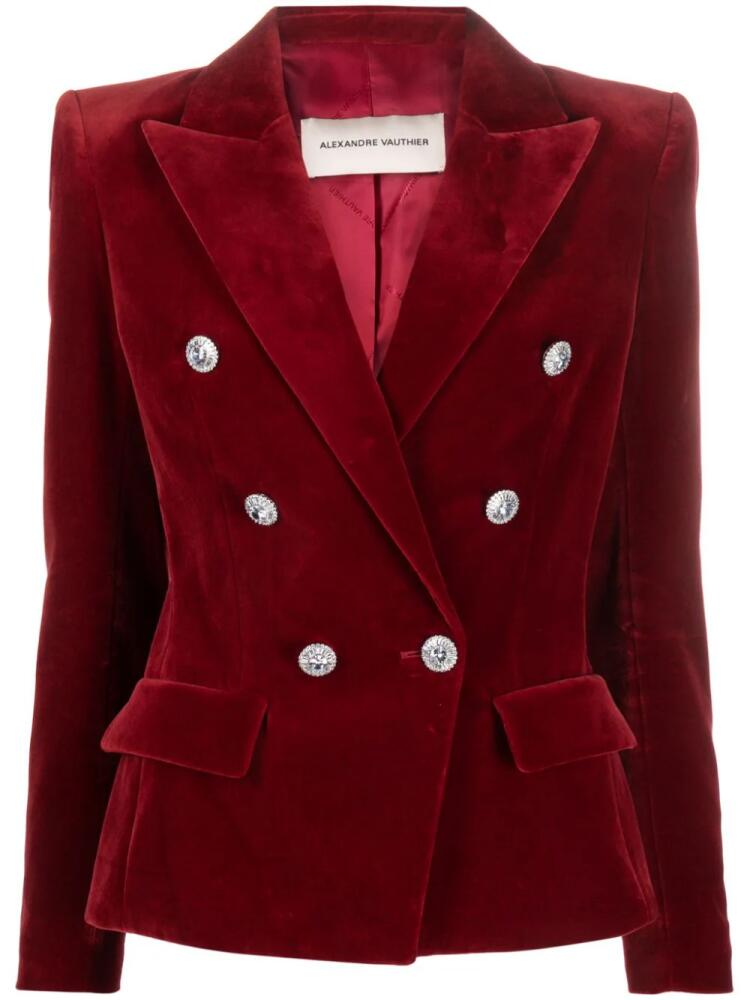 Alexandre Vauthier double-breasted velvet blazer - Red Cover