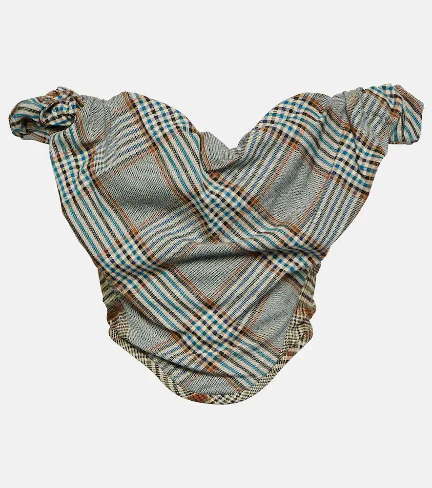 Vivienne Westwood Checked bustier crêpe top Cover