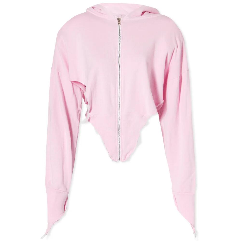 Sami Miro Vintage Women's V Cut Zip Up Hoodie in Pink Cover