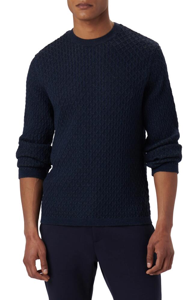 Bugatchi Merino Wool Diamond Stitch Sweater in Navy Cover