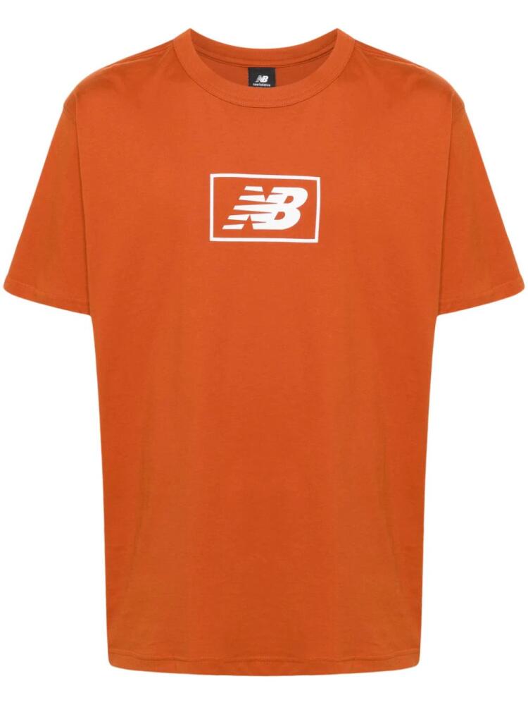 New Balance logo-print cotton T-shirt - Orange Cover