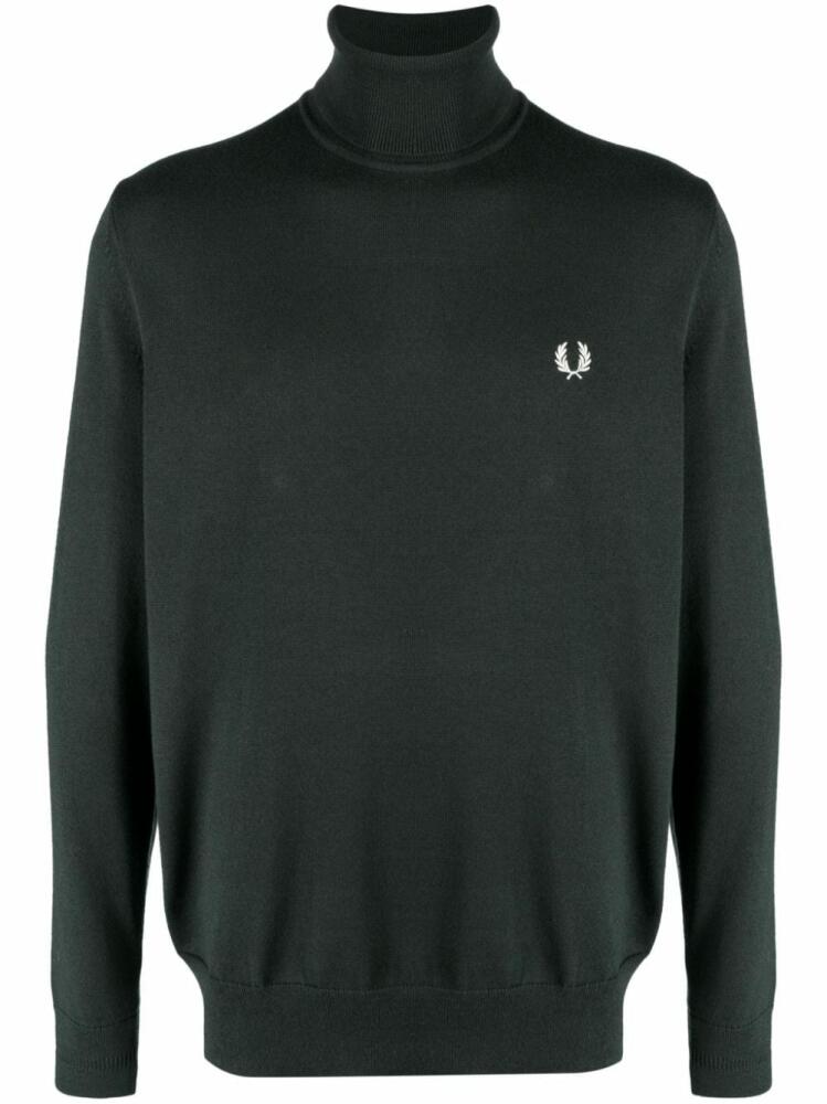 Fred Perry logo-embroidered roll-neck jumper - Green Cover