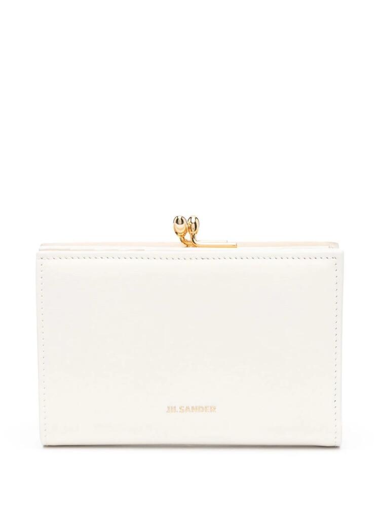 Jil Sander logo-detail leather purse - White Cover