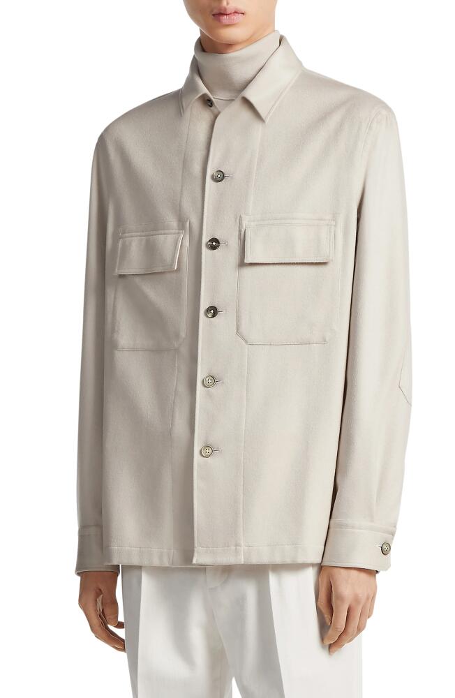 ZEGNA Oasi Cashmere Overshirt in Ecru Cover