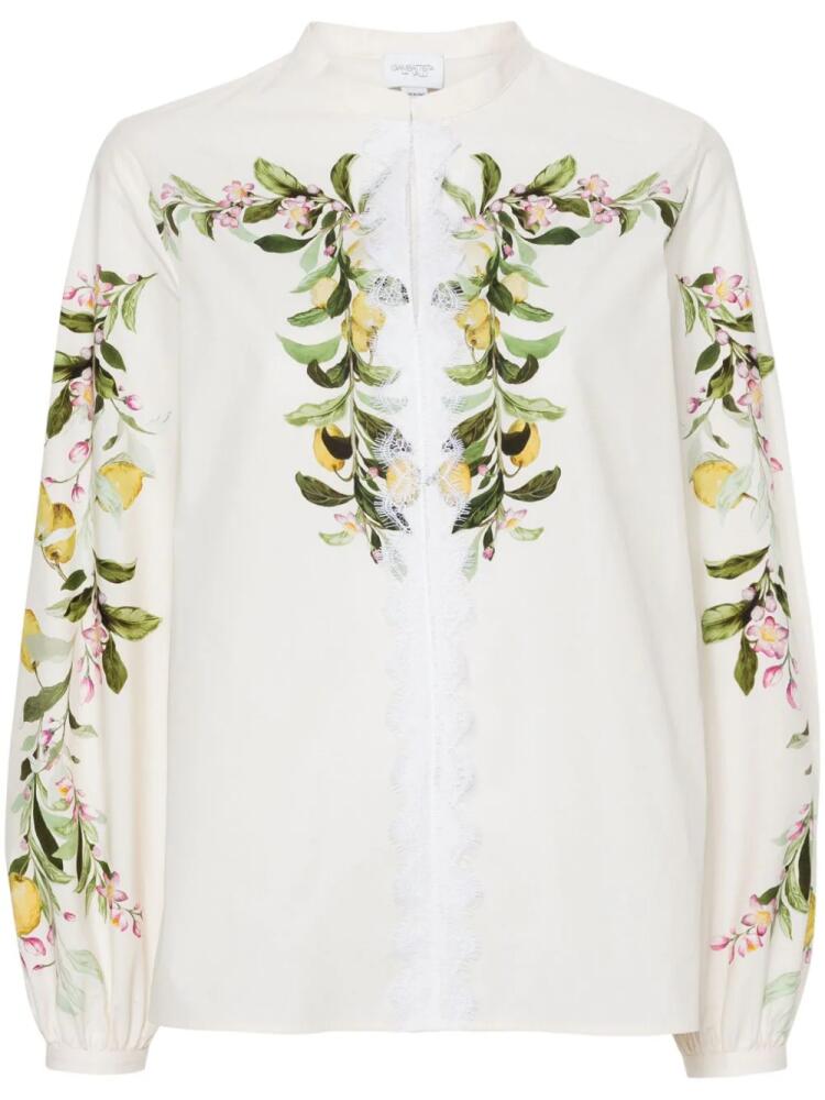 Giambattista Valli floral-print cotton blouse - Neutrals Cover