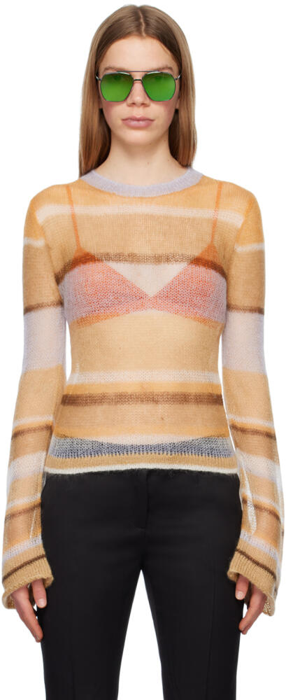 Acne Studios Brown Striped Sweater Cover