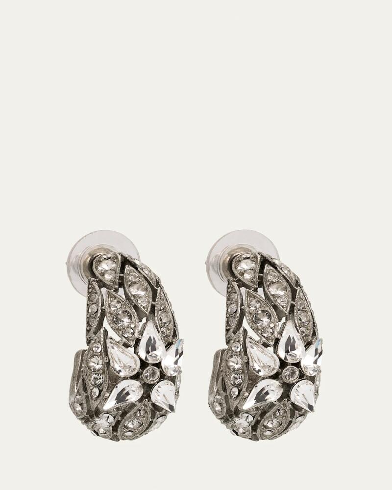 Ben-Amun Silver Crystal Hoop Earrings Cover