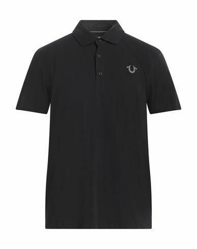 True Religion Man Polo shirt Black Cotton, Elastane Cover