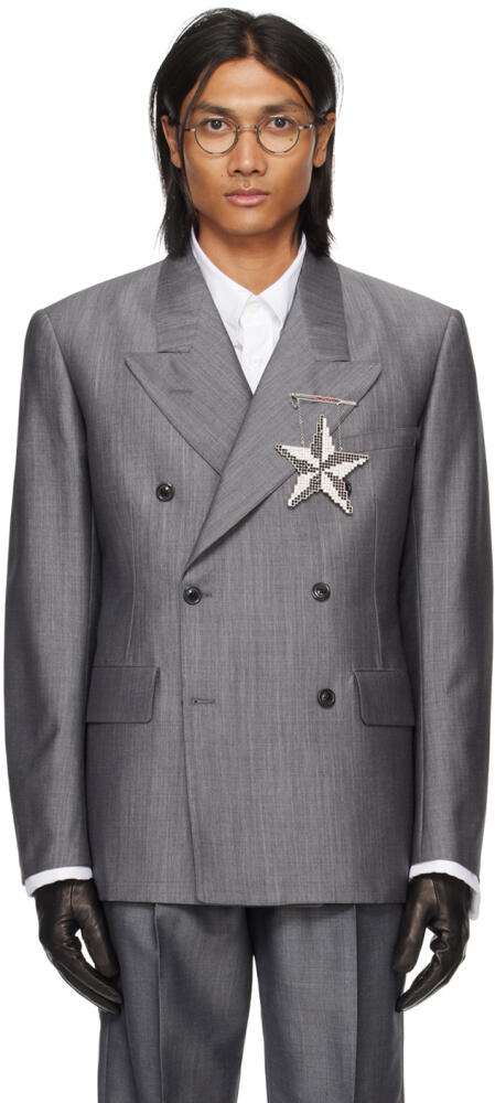 Maison Margiela Gray Double-Breasted Blazer Cover