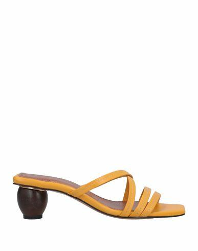 Souliers Martinez Woman Sandals Ocher Soft Leather Cover