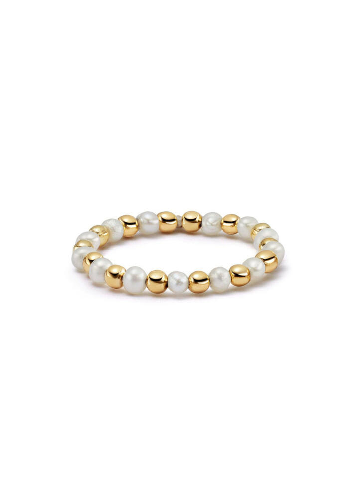 Daisy London X Shrimps Beaded 18kt Gold-plated Ring - Pearl Cover