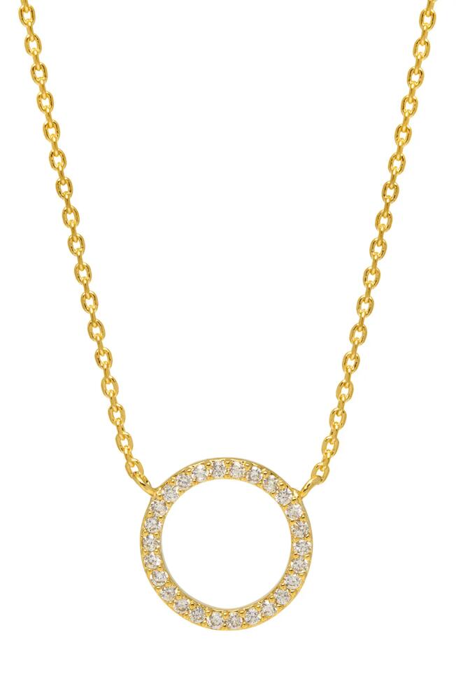 Estella Bartlett Large Pavé Crystal Circle Pendant Necklace in Gold Cover