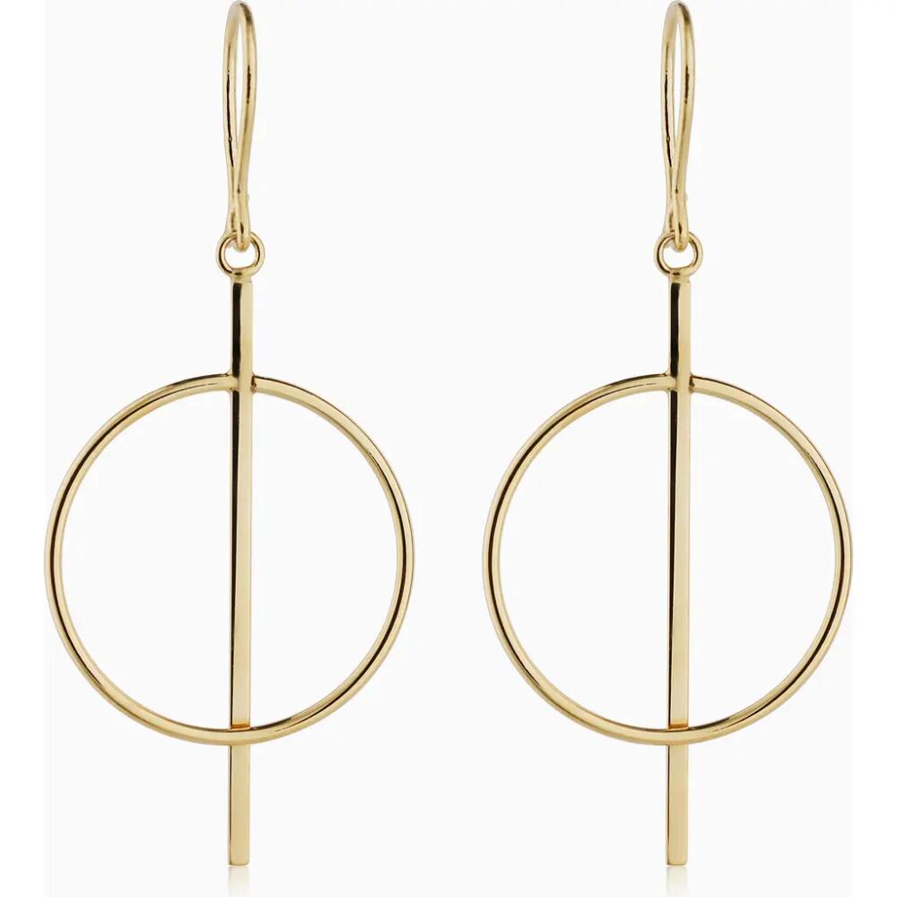 Oradina 14K Yellow Gold Gallery Drop Earrings Cover