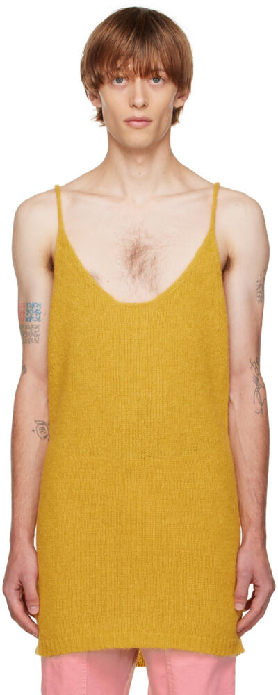 Dries Van Noten Yellow Scoop Neck Tank Top Cover