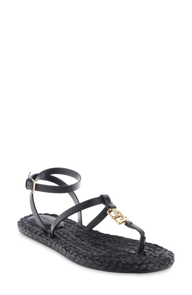 Givenchy Liquid 4G Logo Raffia Sandal in Black Cover