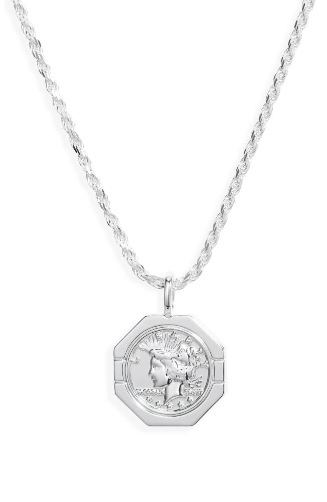 MIRANDA FRYE Kate Coin Charm Pendant Necklace in Silver Cover