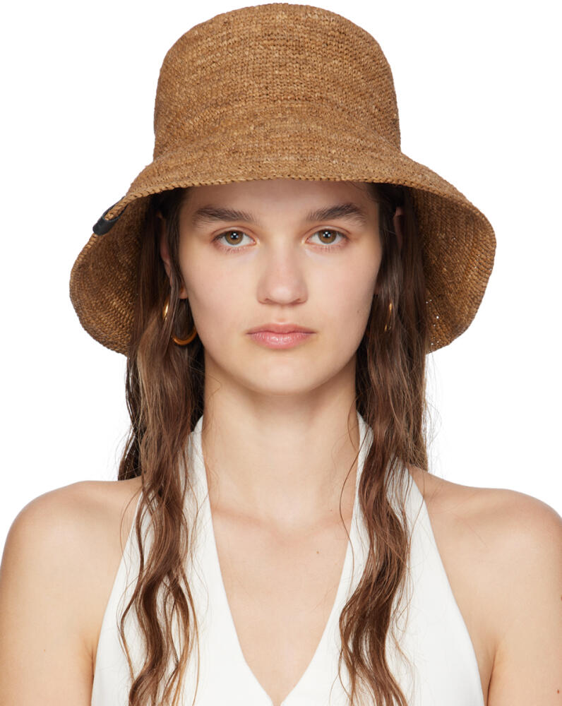 rag & bone Brown Jade Rollable Beach Hat Cover