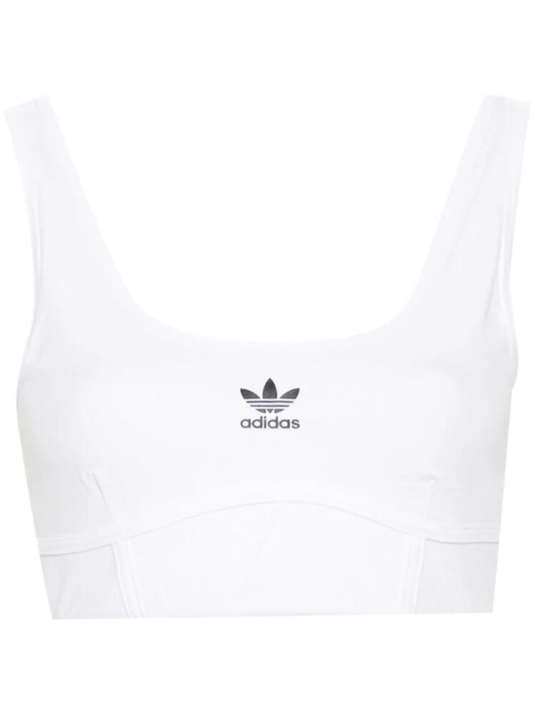 adidas trefoil-logo sports bra - White Cover