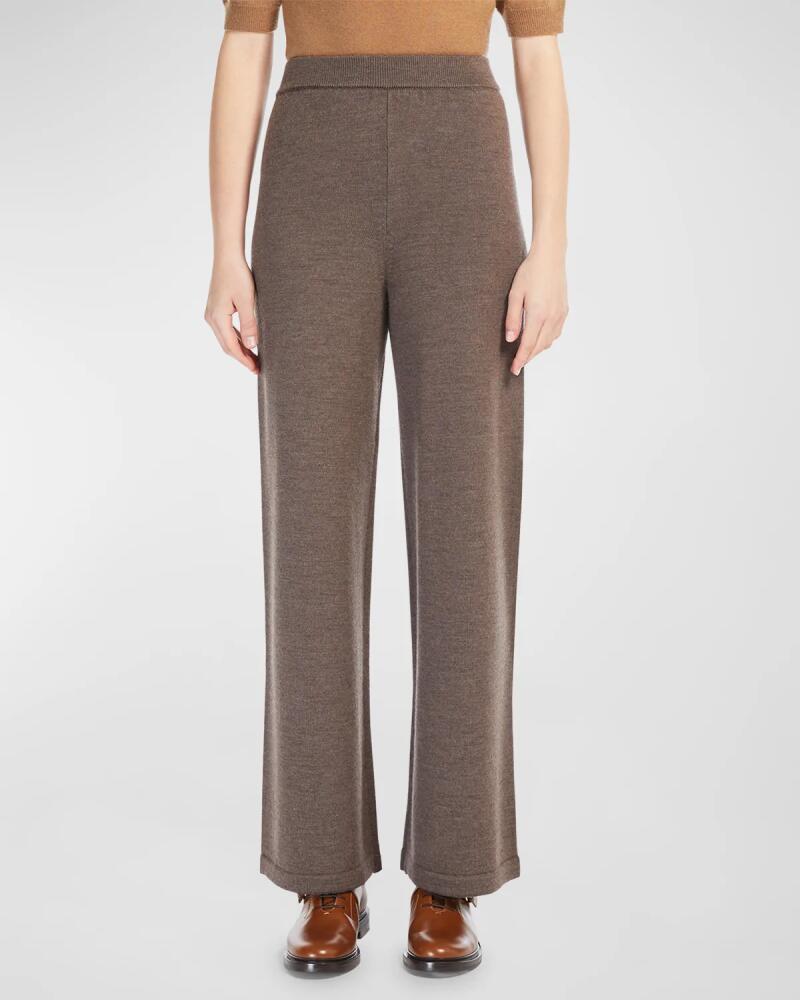 Max Mara Leisure Epopea Wide-Leg Virgin Wool Pants Cover