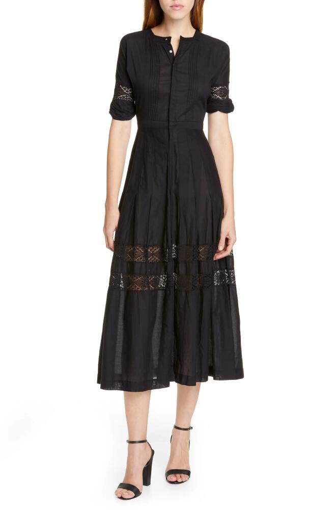 LoveShackFancy Edie Midi Shirtdress in Black Cover