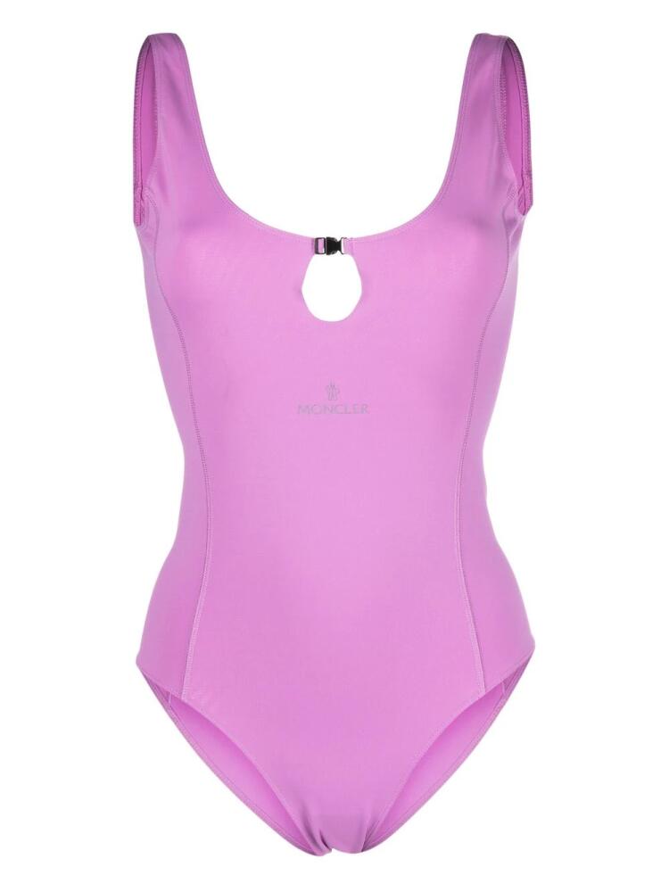 Moncler keyhole-neck swimsuit - Purple Cover