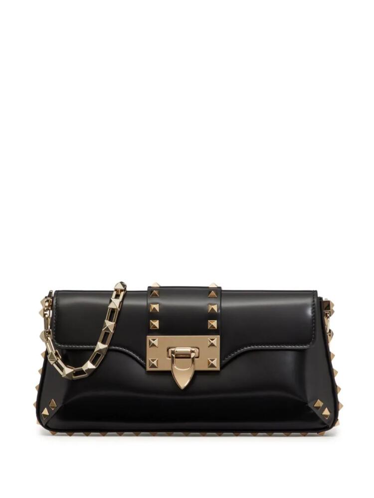 Valentino Garavani Rockstud brushed-leather shoulder bag - Black Cover