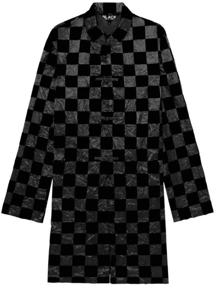 Black Comme Des Garçons checkerboard-pattern coat Cover