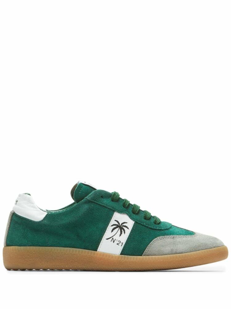 Nº21 colour-block suede sneakers - Green Cover