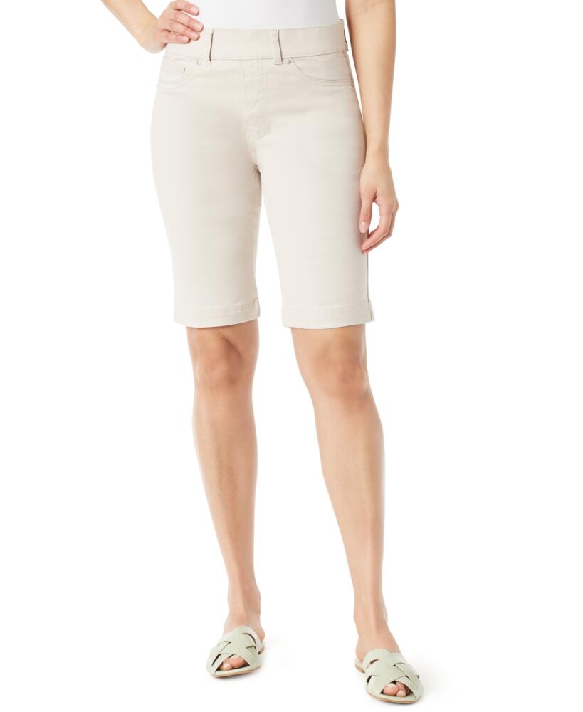 Gloria Vanderbilt Petite Shape Effect High Rise Pull On Denim Bermuda Shorts - Stonewood Cover