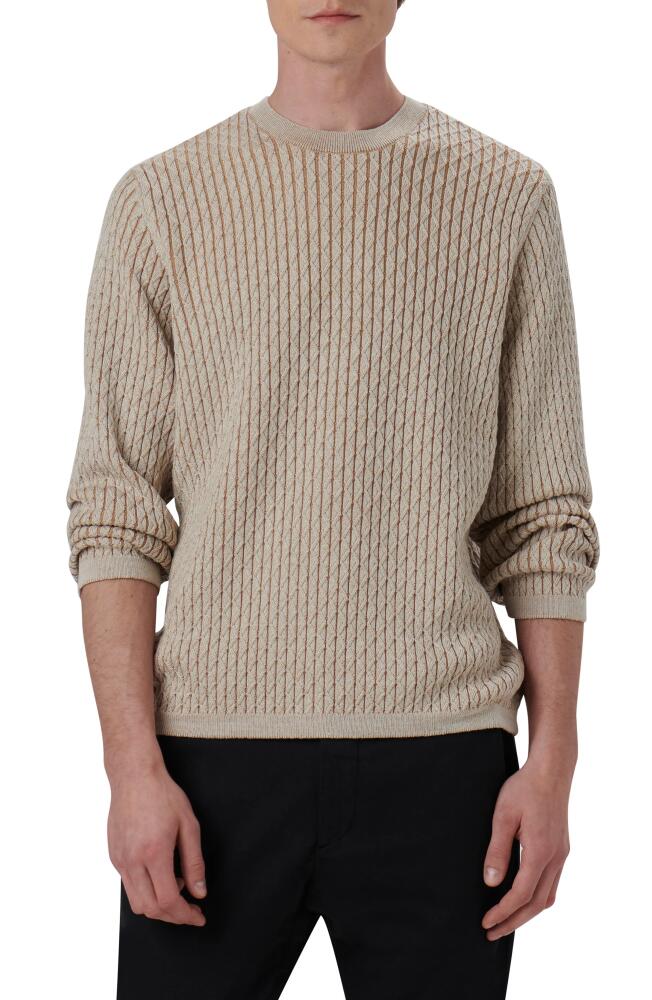 Bugatchi Merino Wool Diamond Stitch Sweater in Chalk Cover