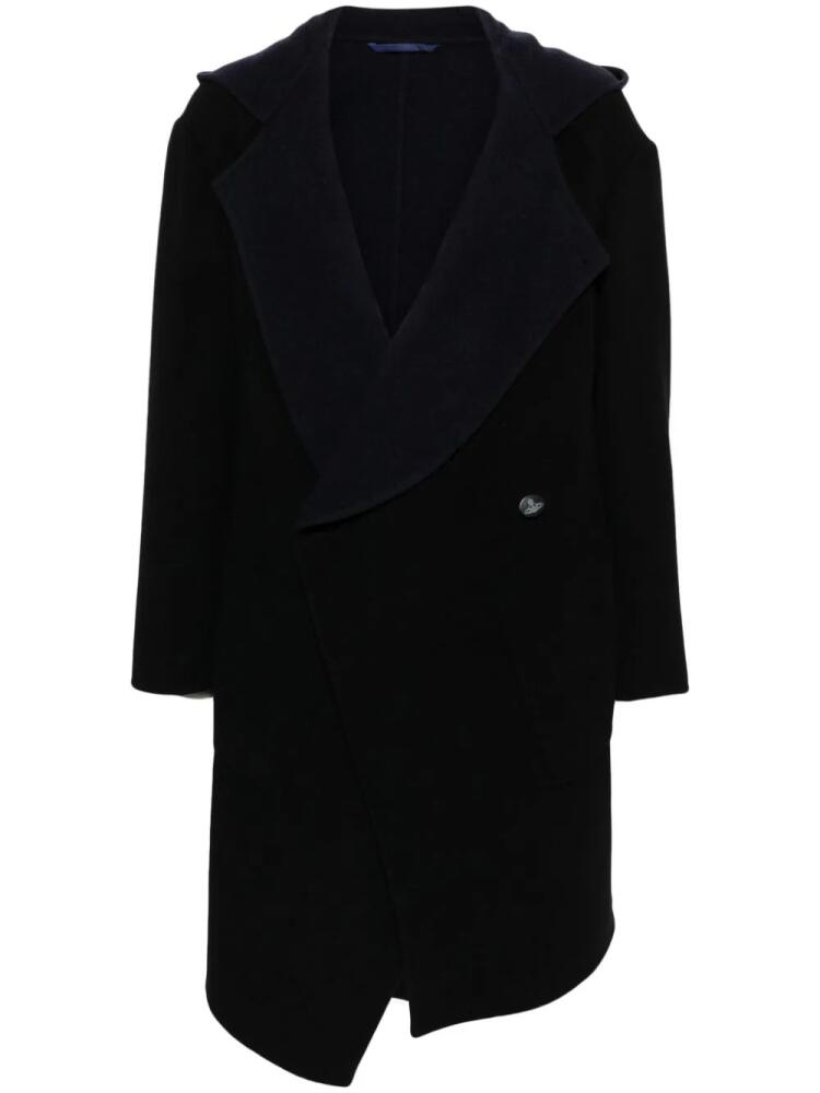 Vivienne Westwood Orb-appliqué asymmetric coat - Black Cover