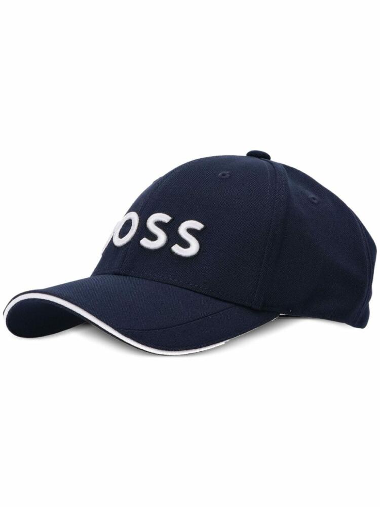 BOSS logo-embroidered contrasting-trim cap - Blue Cover