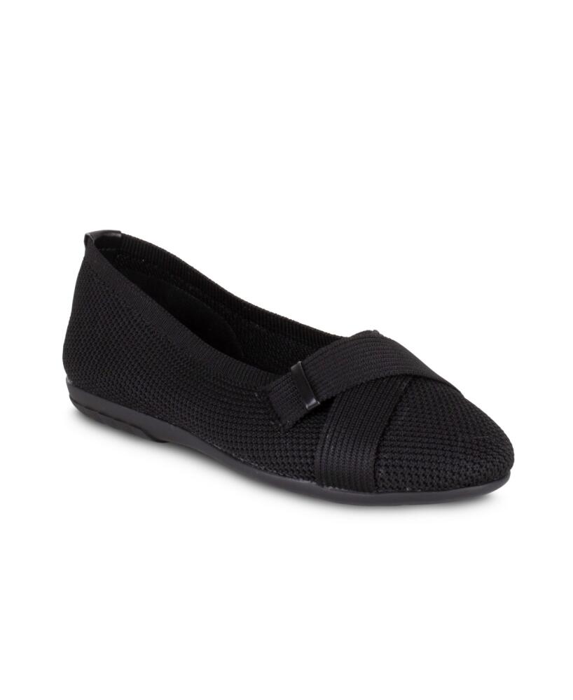 Gloria Vanderbilt Women's Debbie Knit Double Strap Flat - Black Cover