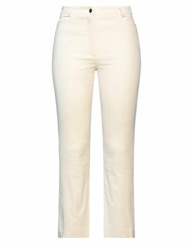 D. exterior Woman Pants Ivory Cotton, Viscose, Elastane Cover