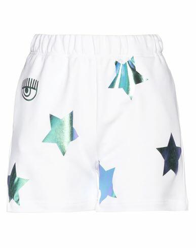 Chiara Ferragni Woman Shorts & Bermuda Shorts White Cotton Cover