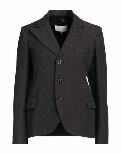 Maison Margiela Woman Blazer Dark brown Wool Cover