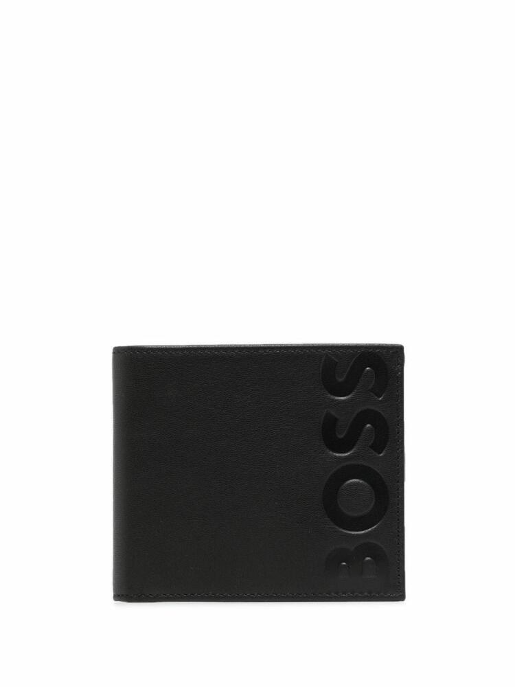 BOSS embossed-logo bi-fold wallet - Black Cover