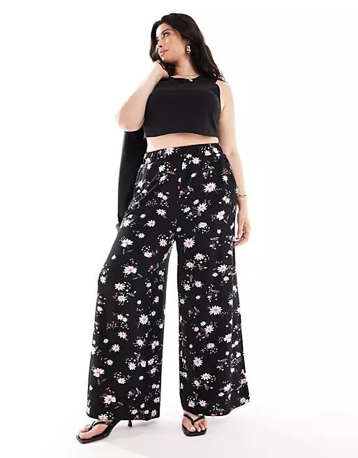 Yours wide leg pants in daisy print-Multi Cover