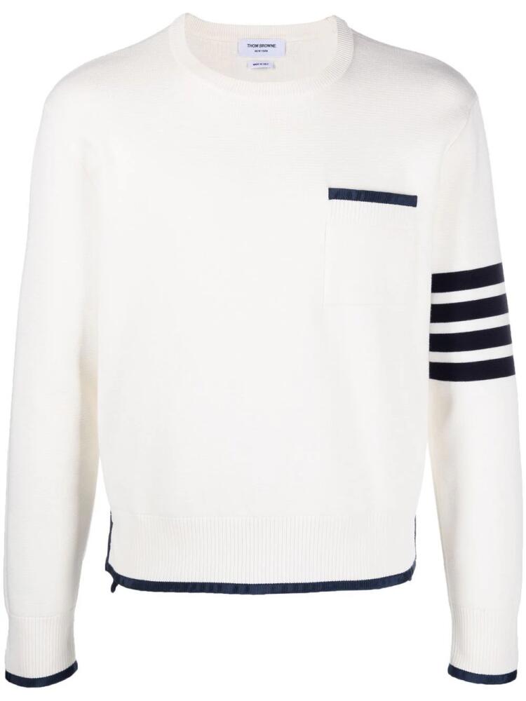 Thom Browne 4-Bar striped jumper - White Cover