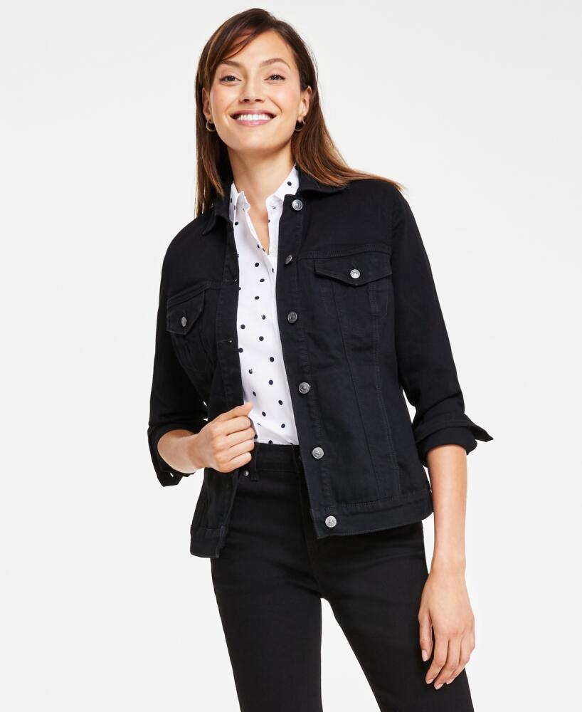 Gloria Vanderbilt Women's Amanda Classic Denim Jacket - Black Rinse Cover