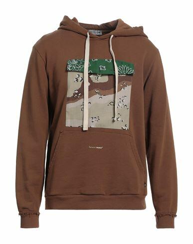 Daniele Alessandrini Homme Man Sweatshirt Brown Cotton, Polyamide Cover