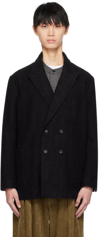 Engineered Garments Black Double Breasted Blazer Cover