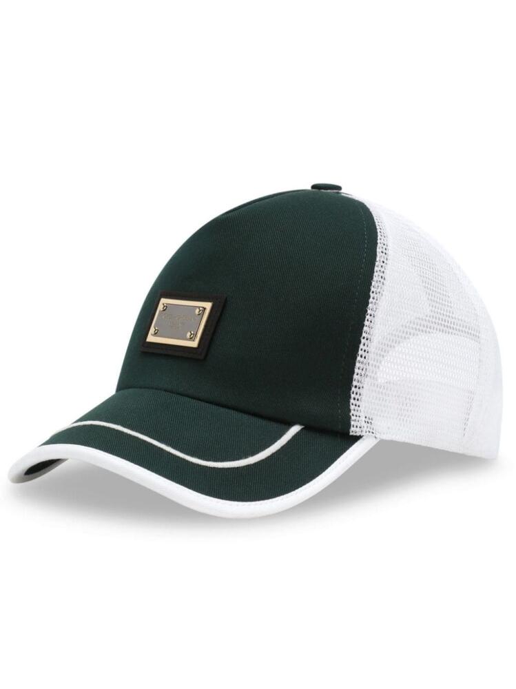 Dolce & Gabbana logo-plaque panelled trucker cap - Green Cover