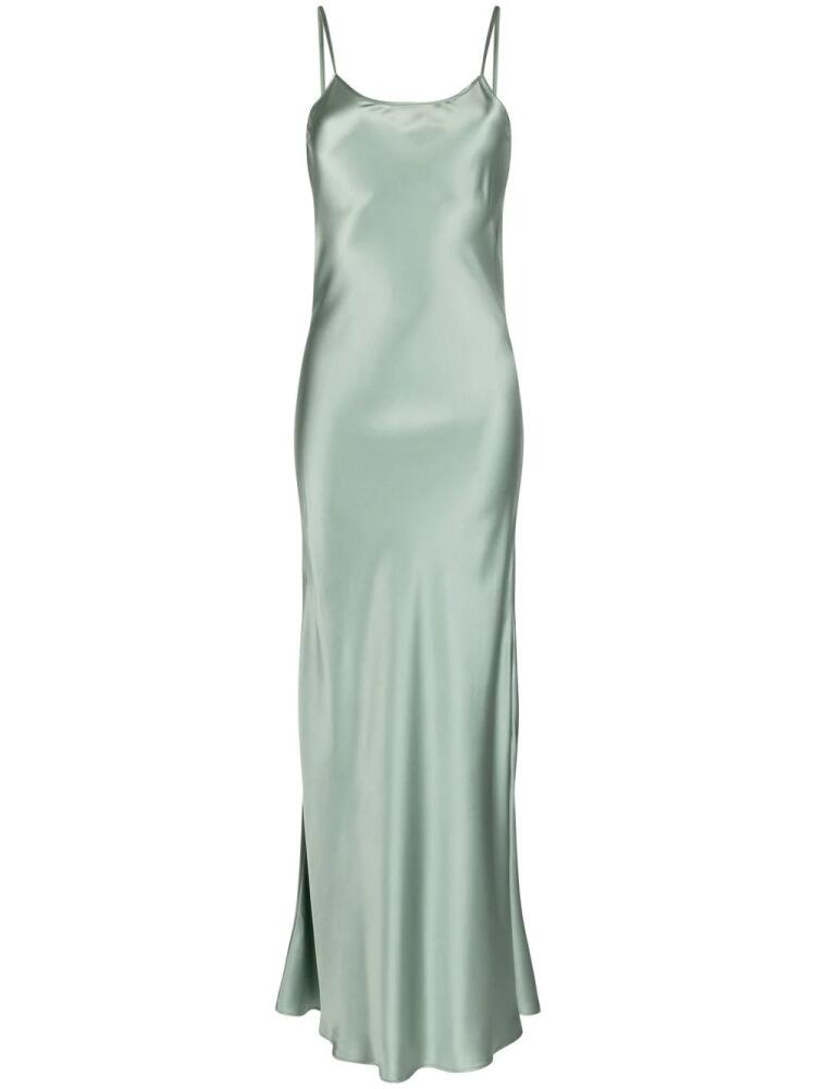 VOZ liquid silk slip dress - Green Cover