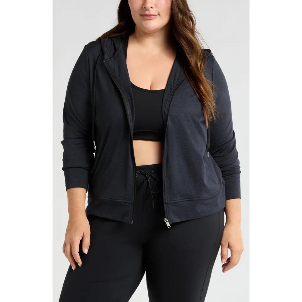 Zella Restore Soft Zip-Up Hoodie in Black Cover