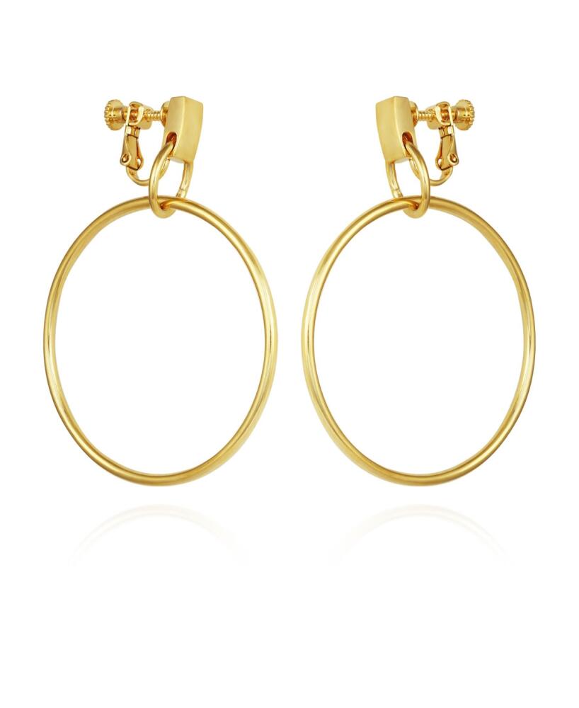 Vince Camuto Clip-On Drop Hoop Earrings - Gold-Tone Cover