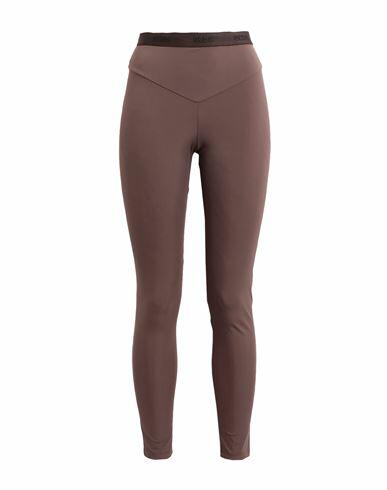 Gcds Woman Leggings Brown Polyamide, Elastane Cover